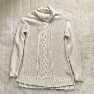 Cream Cable Knit Cowl Neck Sweater